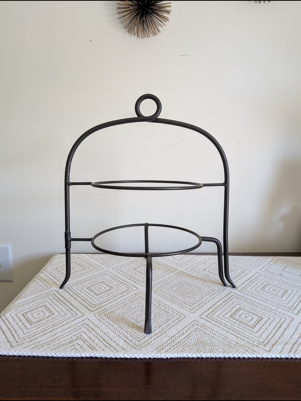 Two-Tier Metal Display Stand in Dark Bronze‎